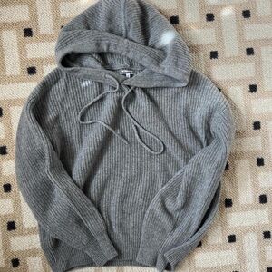 Reformation Gray Ribbed Cashmere Sweater